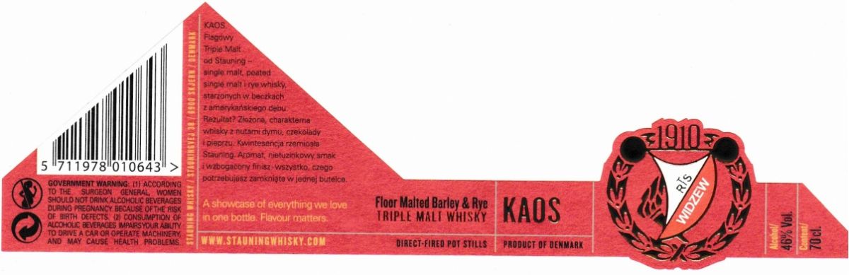 (100)  ETYKIETA KAOS TRIPLE MALT WHISKY WIDZEW ŁÓDŹ WARIANT II - Browar Welders - sklep internetowy