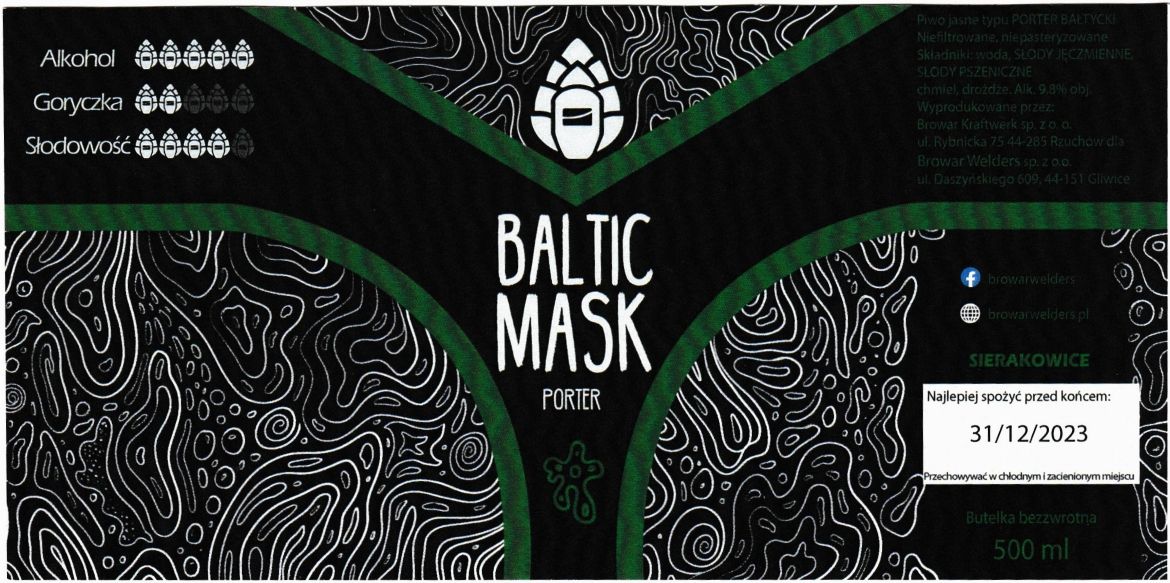 (102) ETYKIETA BALTIC MASK PORTER - Browar Welders - sklep internetowy