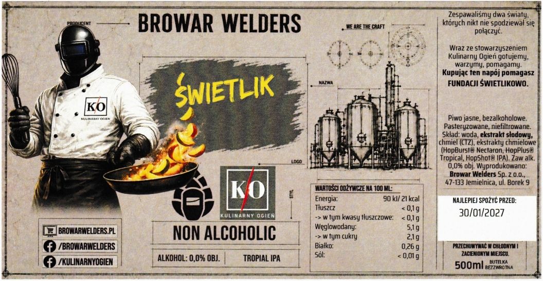 (104) ETYKIETA ŚWIETLIK NON ALCOHOLIC IPA - Browar Welders - sklep internetowy