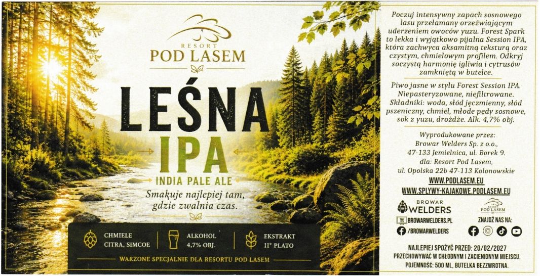 (108) ETYKIETA LEŚNA IPA POD LASEM - Browar Welders - sklep internetowy