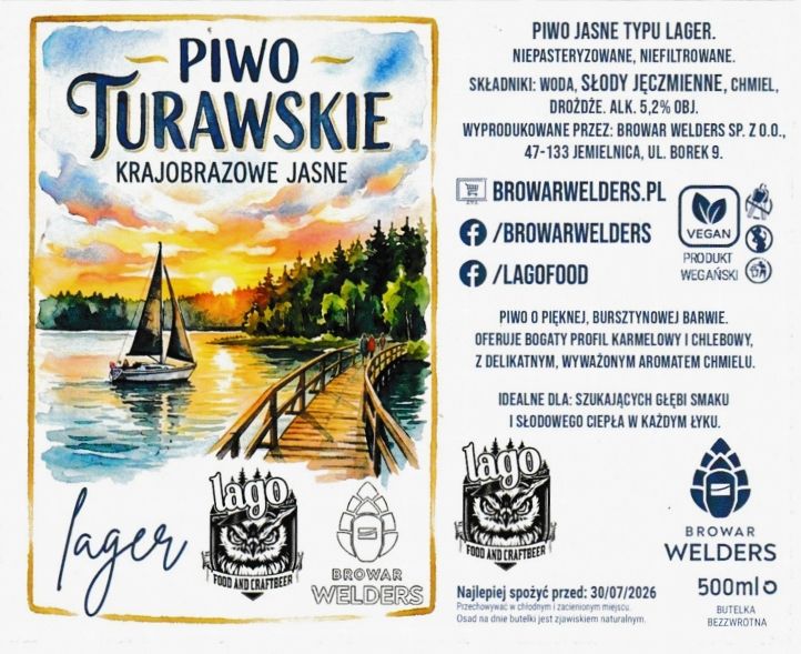 (110) ETYKIETA PIWO TURAWSKIE LAGER - Browar Welders - sklep internetowy