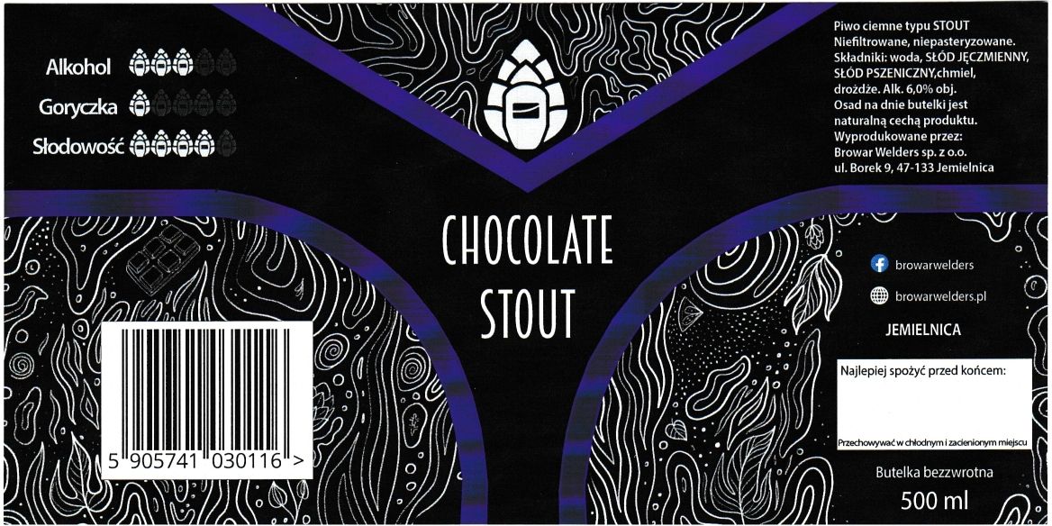 (13) ETYKIETA WELDERS CHOCOLATE STOUT - Browar Welders - sklep internetowy