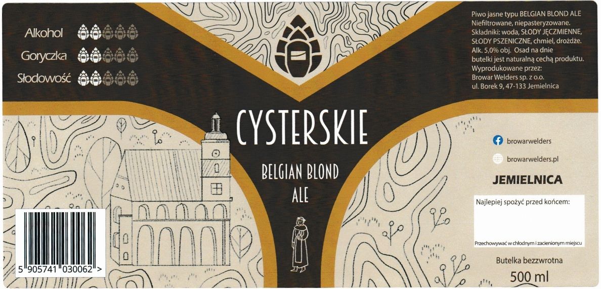 (16) ETYKIETA WELDERS CYSTERSKIE BELGIAN BLOND ALE - Browar Welders - sklep internetowy