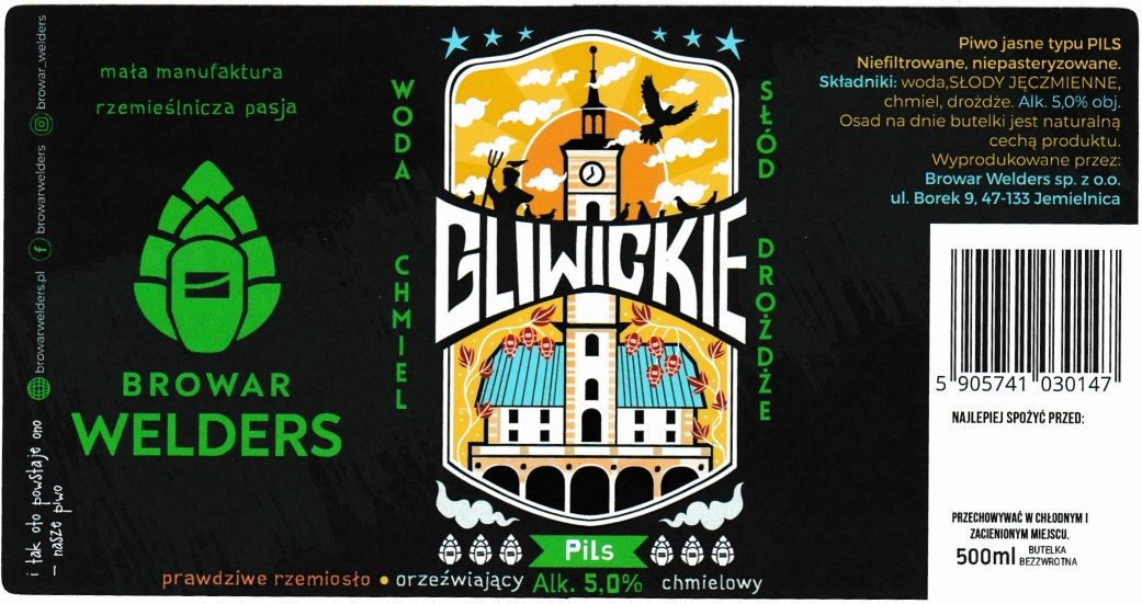 (18) ETYKIETA GLIWICKIE PILS WARIANT I - Browar Welders - sklep internetowy