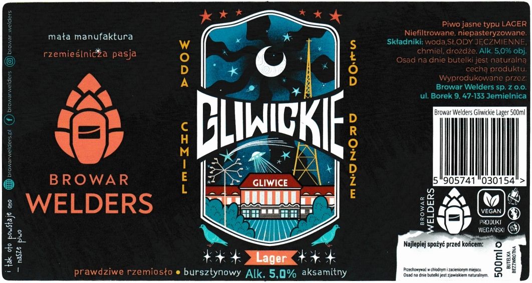 (22) ETYKIETA GLIWICKIE LAGER - Browar Welders - sklep internetowy