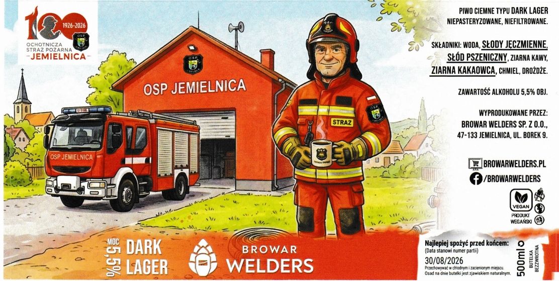 (23) ETYKIETA DARK LAGER OSP JEMIELNICA - Browar Welders - sklep internetowy