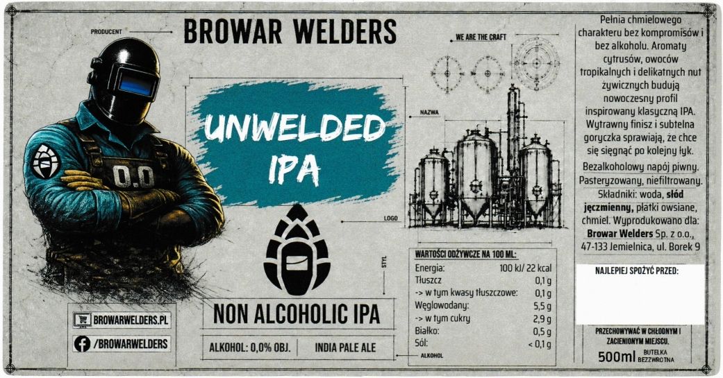 (3) ETYKIETA UNWELDED IPA - Browar Welders - sklep internetowy