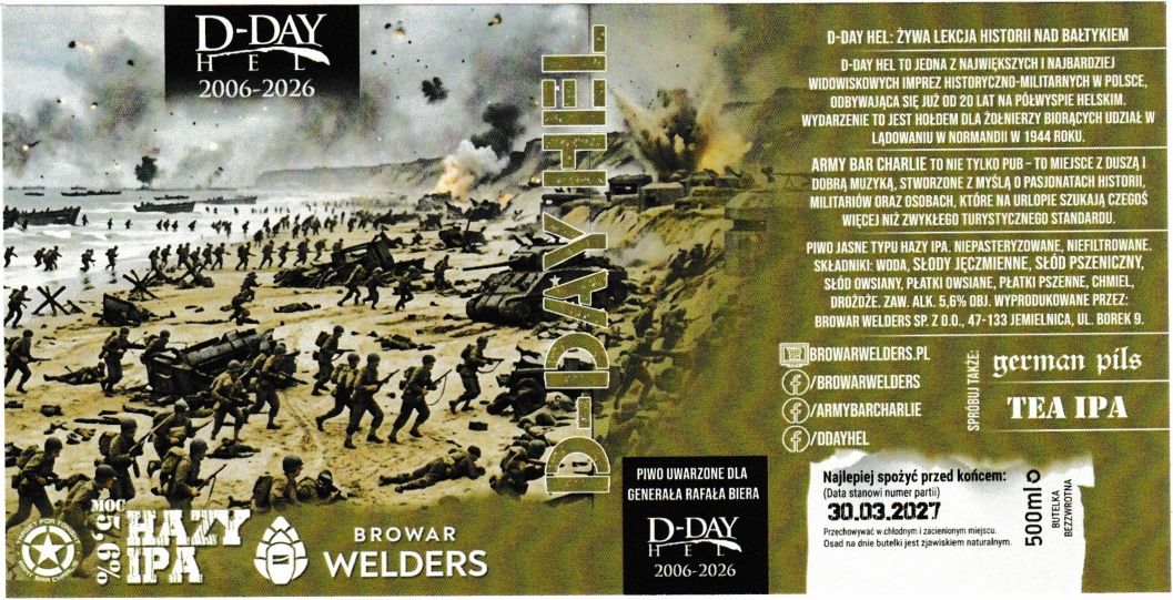 (32) ETYKIETA D-DAY HAZY IPA - Browar Welders - sklep internetowy