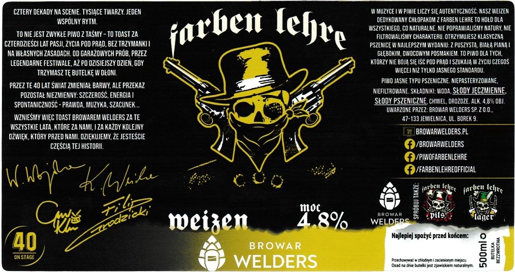 (34) ETYKIETA FARBEN WEIZEN  - Browar Welders - sklep internetowy