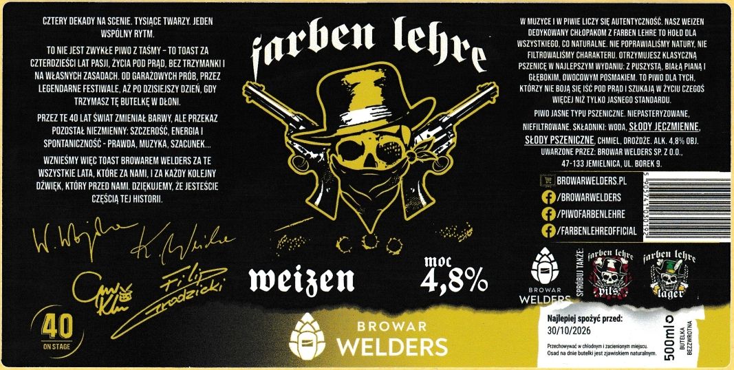 (35) ETYKIETA FARBEN LEHRE WEIZEN (KOD KRESKOWY) - Browar Welders - sklep internetowy