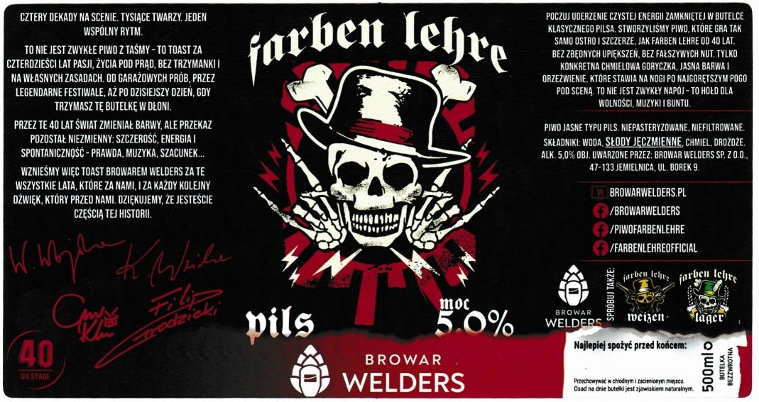 (40) ETYKIETA FARBEN LEHRE PILS - Browar Welders - sklep internetowy