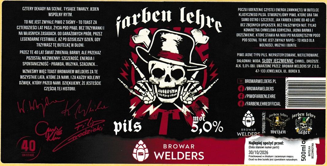 (41) ETYKIETA FARBEN LEHRE PILS (KOD KRESKOWY) - Browar Welders - sklep internetowy