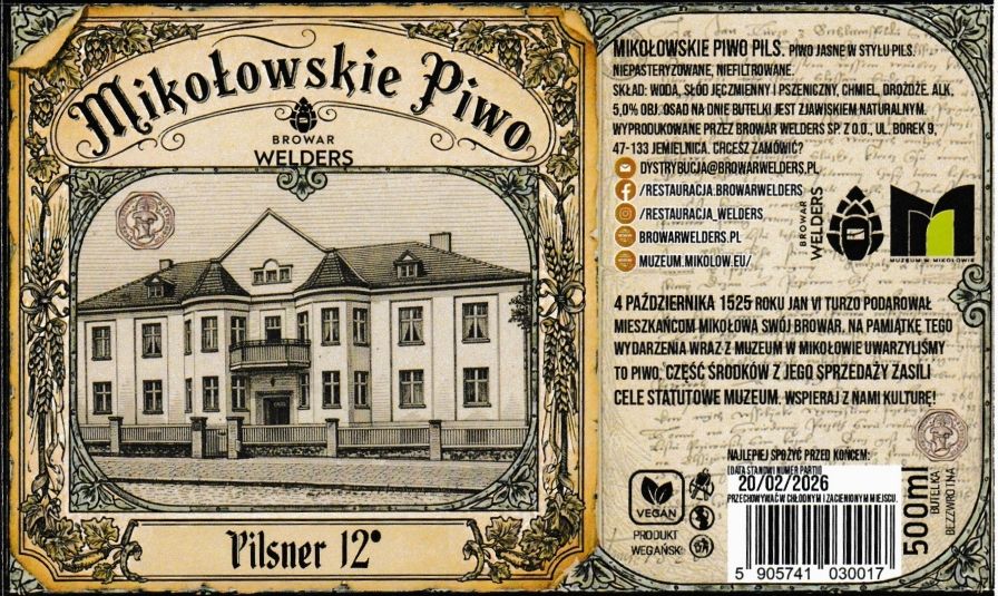 (45) MIKOŁOWSKIE PIWO PILSNER WARIANT I - Browar Welders - sklep internetowy