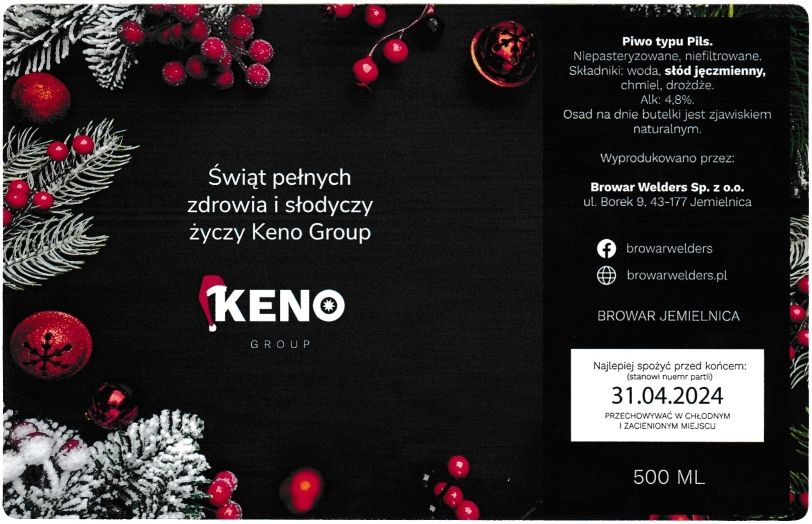 (49) ETYKIETA ŚWIĄTECZNA PILS - Browar Welders - sklep internetowy