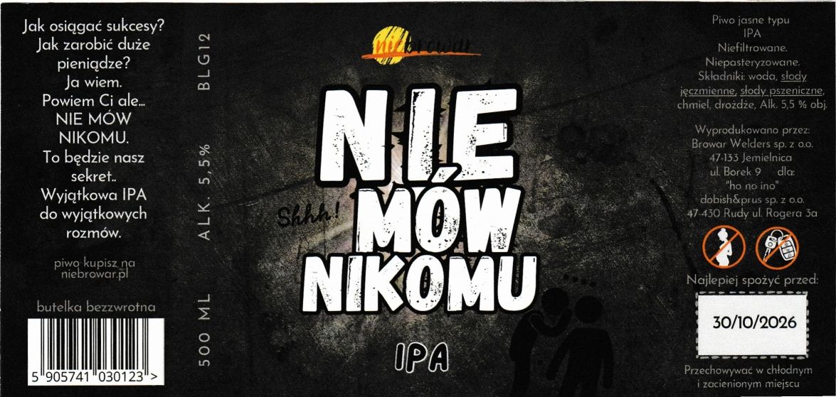(56) ETYKIETA NIE MÓW NIKOMU IPA - Browar Welders - sklep internetowy