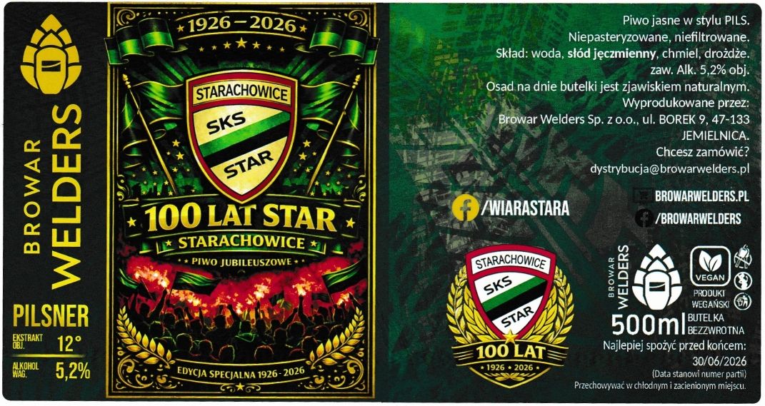 (64) ETYKIETA SKS STAR STARACHOWICE PILSNER - Browar Welders - sklep internetowy