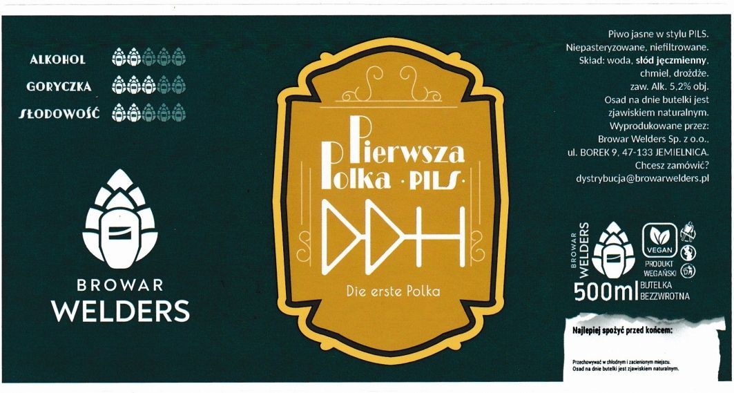 (66) ETYKIETA PIERWSZA POLKA PILS - Browar Welders - sklep internetowy