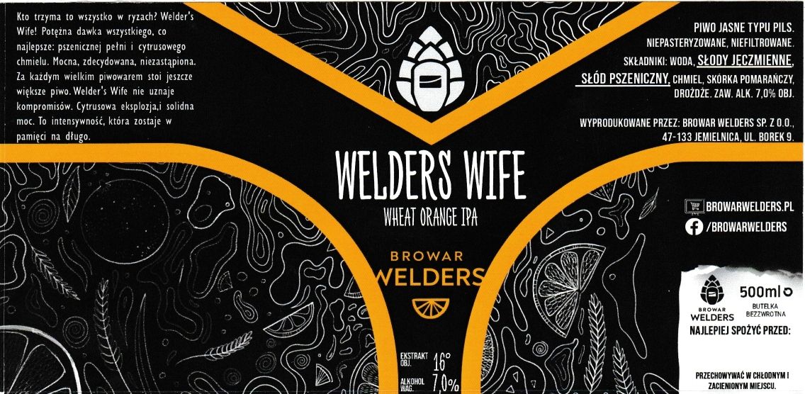 (7) ETYKIETA WELDERS WIFE WHEAT ORANGE IPA - Browar Welders - sklep internetowy