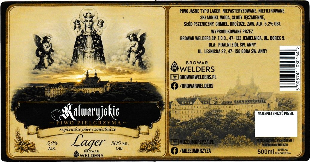(75) ETYKIETA KALWARYJSKIE LAGER - Browar Welders - sklep internetowy