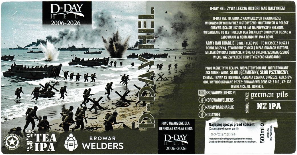 (78) ETYKIETA D-DAY TEA IPA - Browar Welders - sklep internetowy