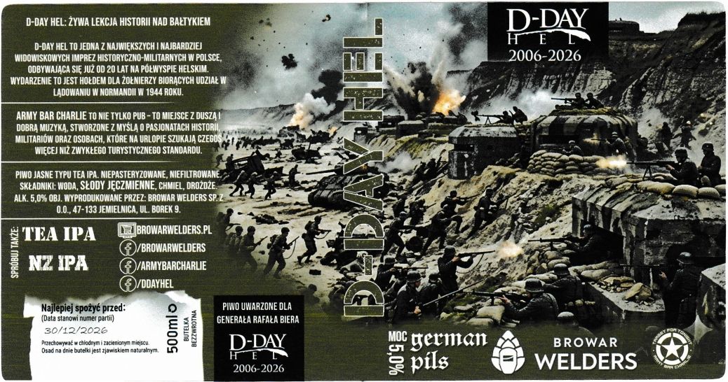 (79) ETYKIETA D-DAY GERMAN PILS - Browar Welders - sklep internetowy
