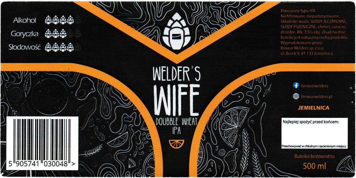(8) ETYKIETA WELDER'S WIFE  DOUBBLE WHEAT IPA - Browar Welders - sklep internetowy