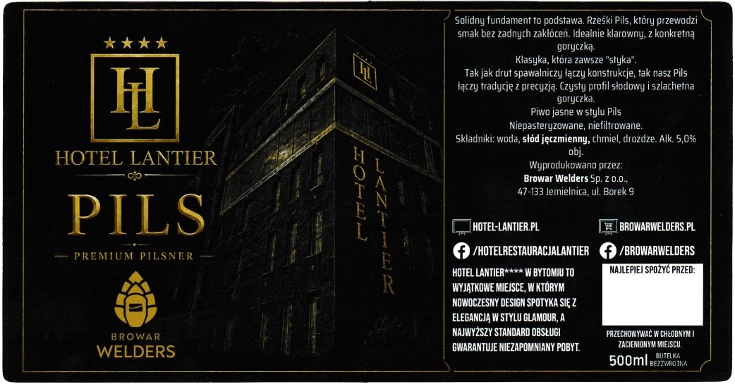(80) ETYKIETA HOTEL LANTIER PILS - Browar Welders - sklep internetowy