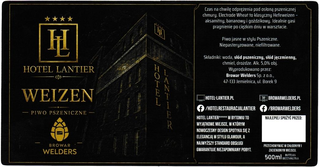 (81) ETYKIETA  HOTEL LANTIER WEIZEN - Browar Welders - sklep internetowy
