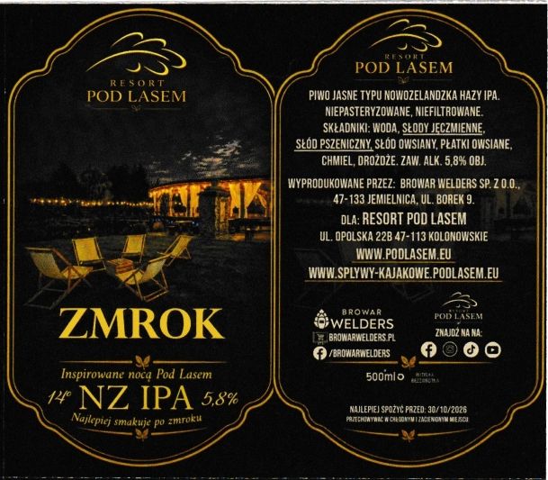 (90) ETYKIETA ZMROK NZ IPA POD LASEM - Browar Welders - sklep internetowy