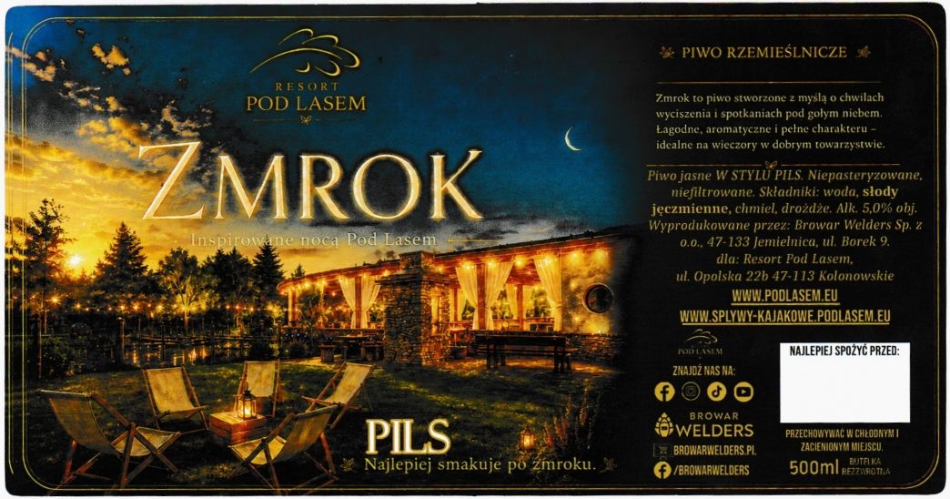 (93) ETYKIETA ZMROK PILS POD LASEM - Browar Welders - sklep internetowy