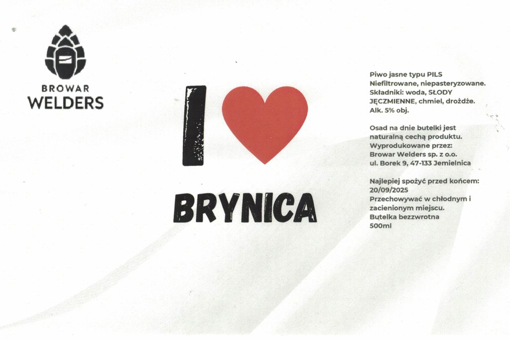 ETYKIETA I LOVE BRYNICA - Browar Welders - sklep ineternetowy