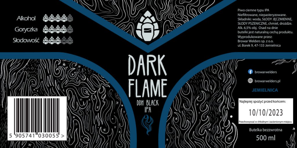 ETYKIETA WELDERS DARK FLAME - Browar Welders - sklep ineternetowy