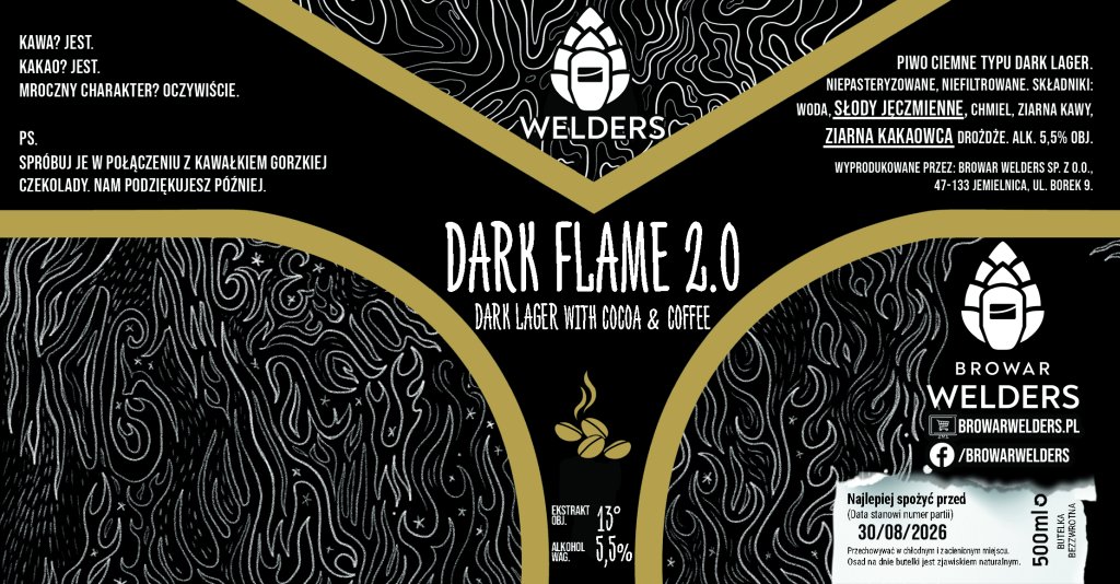 ETYKIETA BROWAR WELDERS DARK FLAME 2.0 - Browar Welders - sklep ineternetowy