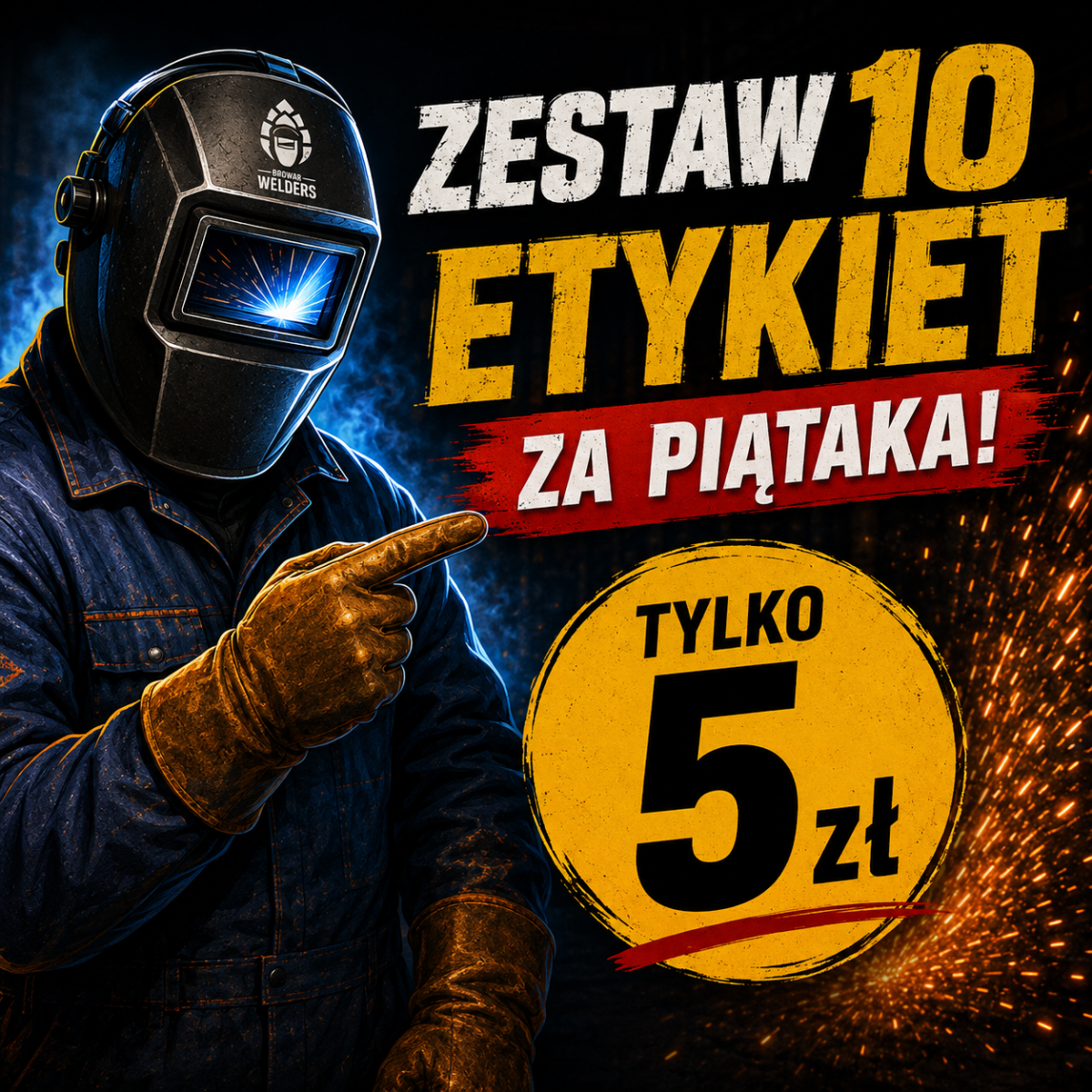 (Z1) ZESTAW 10 ETYKIET Z RABATEM - Browar Welders - sklep internetowy