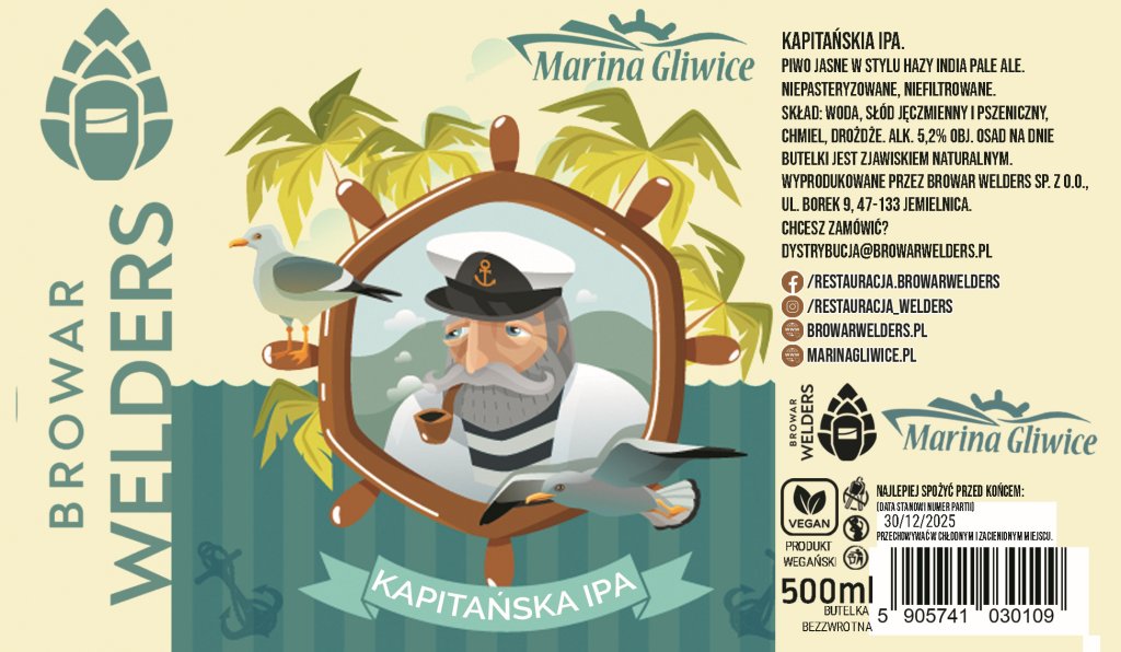Etykieta KAPITAŃSKIE IPA - Browar Welders - sklep ineternetowy