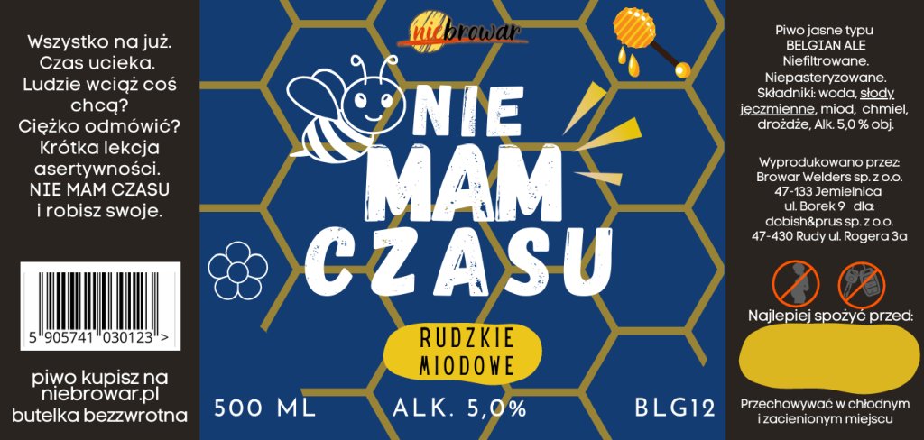 Etykieta NIE MAM CZASU - Browar Welders - sklep ineternetowy