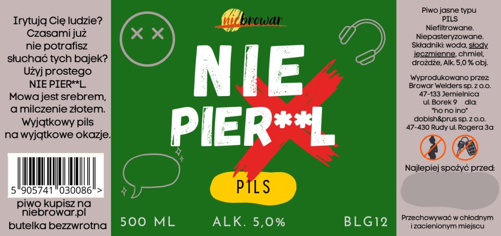 Etykieta NIE PIER**L - Browar Welders - sklep ineternetowy
