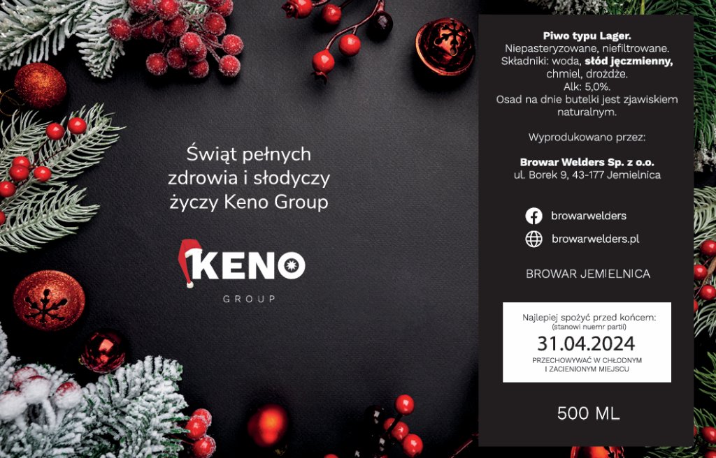 Etykieta ŚWIĘTA KENO - LAGER - Browar Welders - sklep ineternetowy