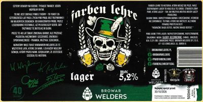 (36) ETYKIETA FARBEN LEHRE LAGER (KOD KRESKOWY) - Browar Welders - sklep internetowy