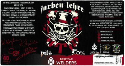 (40) ETYKIETA FARBEN LEHRE PILS - Browar Welders - sklep internetowy