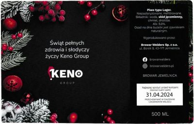 (47) ETYKIETA ŚWIĄTECZNA KENO LAGER - Browar Welders - sklep internetowy