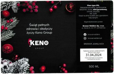 (48) ETYKIETA ŚWIĄTECZNA KENO IPA - Browar Welders - sklep internetowy