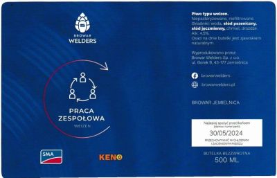 (50) ETYKIETA PRACA ZESPOŁOWA WELDERS x KENO WEIZEN - Browar Welders - sklep internetowy