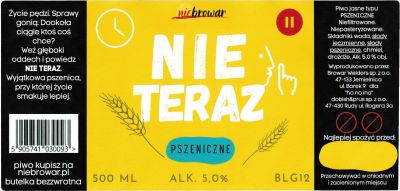 (59) ETYKIETA NIE TERAZ PSZENICZNE - Browar Welders - sklep internetowy