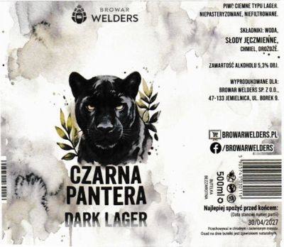 (68) ETYKIETA CZARNA PANTERA DARK LAGER - Browar Welders - sklep internetowy
