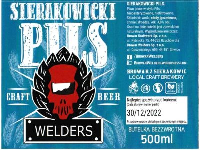 (97) ETYKIETA SIERAKOWICKI PILS - Browar Welders - sklep internetowy