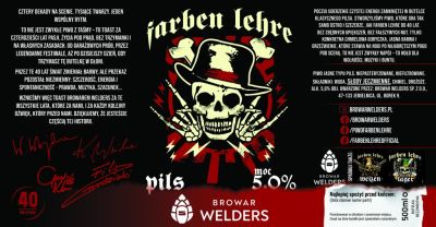 ETYKIETA FARBEN LEHRE PILS - Browar Welders - sklep ineternetowy