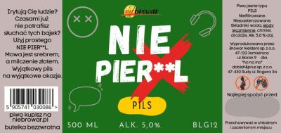 Etykieta NIE PIER**L - Browar Welders - sklep ineternetowy