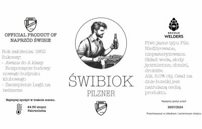 Etykieta Piłkarska ŚWIBIOK PILZNER - NAPRZÓD ŚWIBIE - Browar Welders - sklep ineternetowy