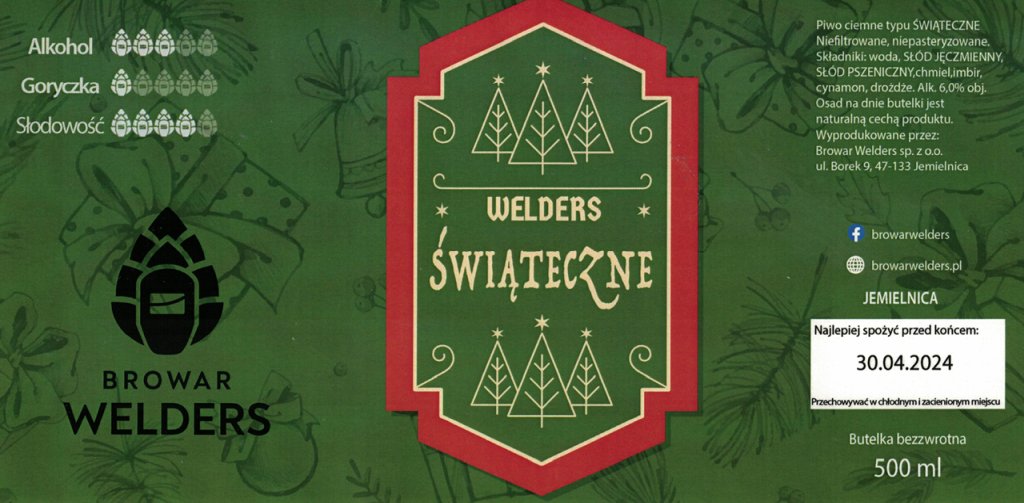 ETYKIETA WELDERS ŚWIĄTECZNE 2024 - Browar Welders - sklep ineternetowy